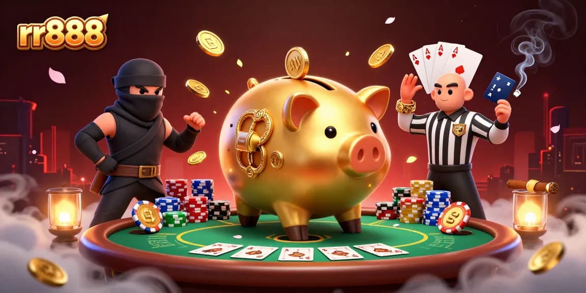 Experience exhilarating gaming action with rr888 and dynamic characters in a vibrant casino atmosphere.