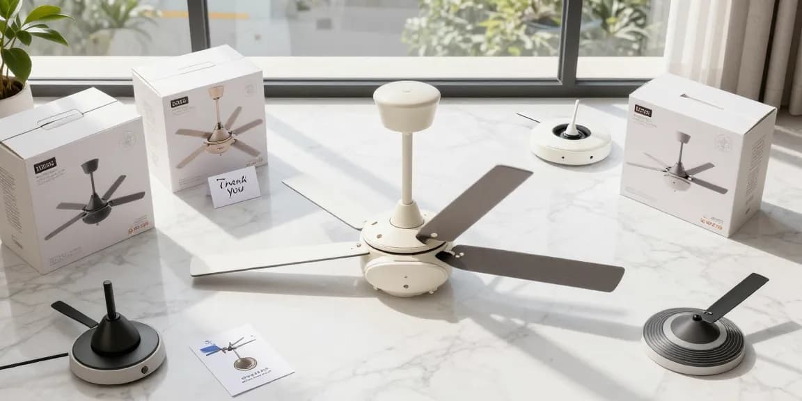 Moderne ventilator aanbieding in de e-commerce winkel voor online shopping deals.