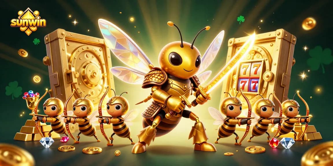 Win big with sunwin in this vibrant, illustrated casino adventure featuring epic golden hornet warriors.