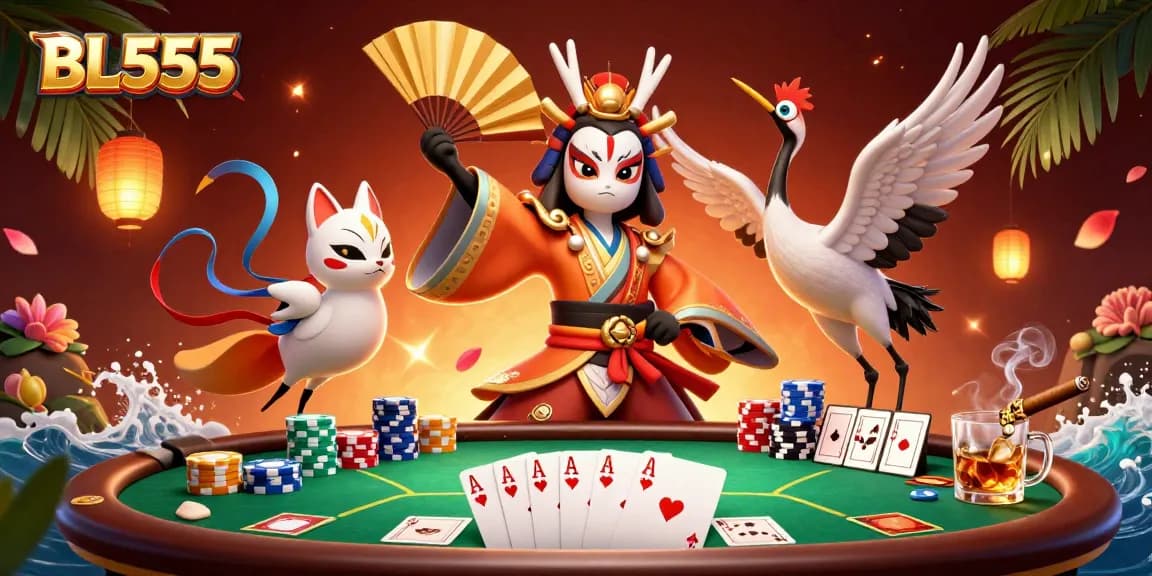 Experience thrilling poker action with BL555's vibrant and dynamic casino scene.