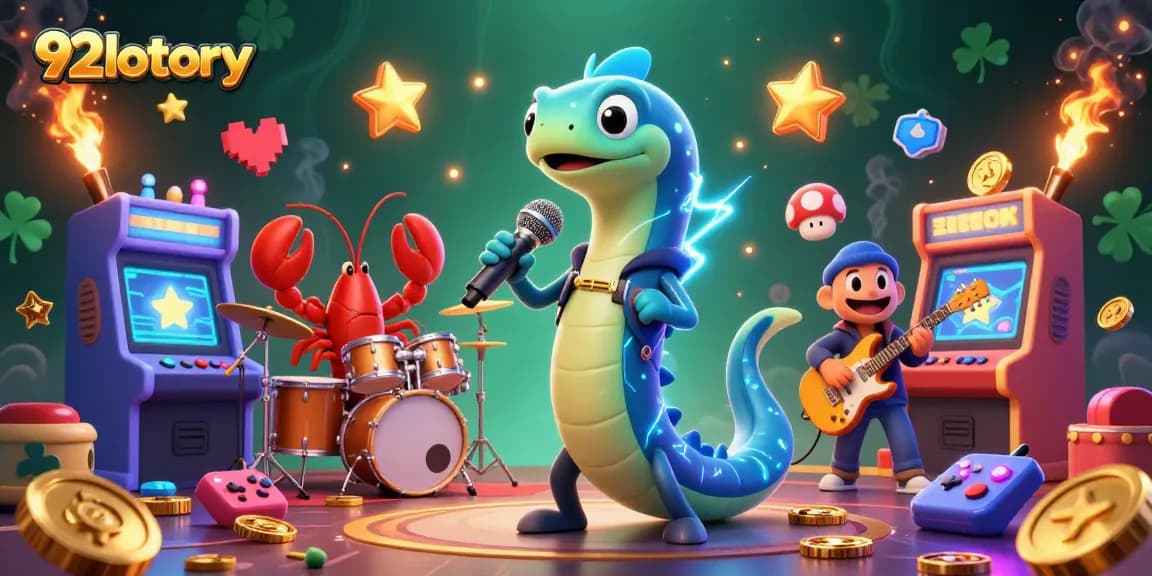92lottery showcases an electric eel DJ and backup band in an exciting underwater casino.