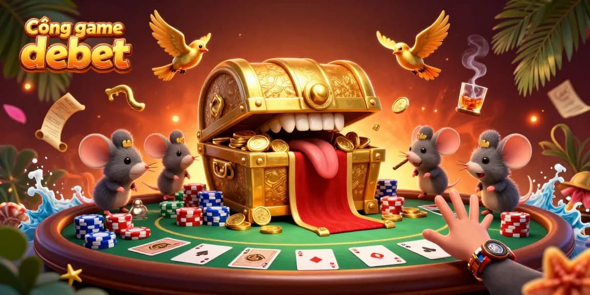 Engage with the Cổng game Debet in a vibrant scene filled with thrilling gambling elements and rich visuals.