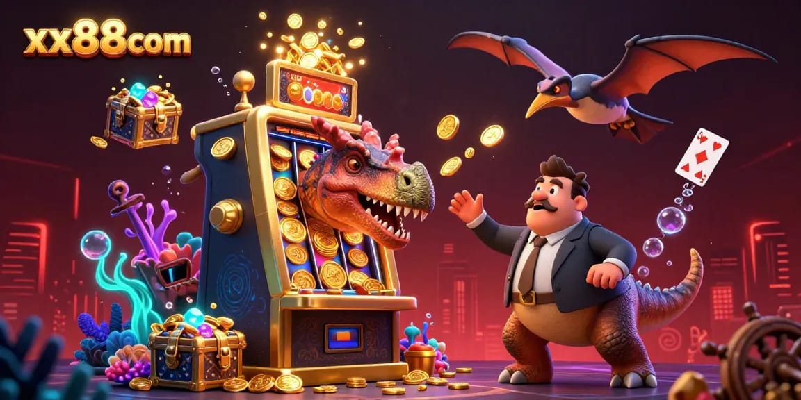 Experience winning moments with xx88com as characters engage in a thrilling jackpot celebration in a vibrant 3D casino scene.