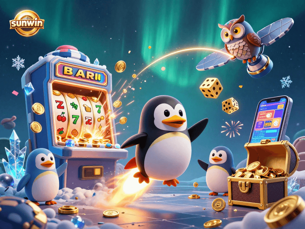 Engage with thrilling gaming experiences at Sunwin featuring vibrant, animated casino elements.