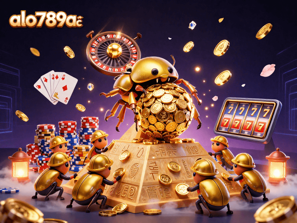 Experience the vibrant excitement at alo789a cc with golden coins and dynamic casino elements.