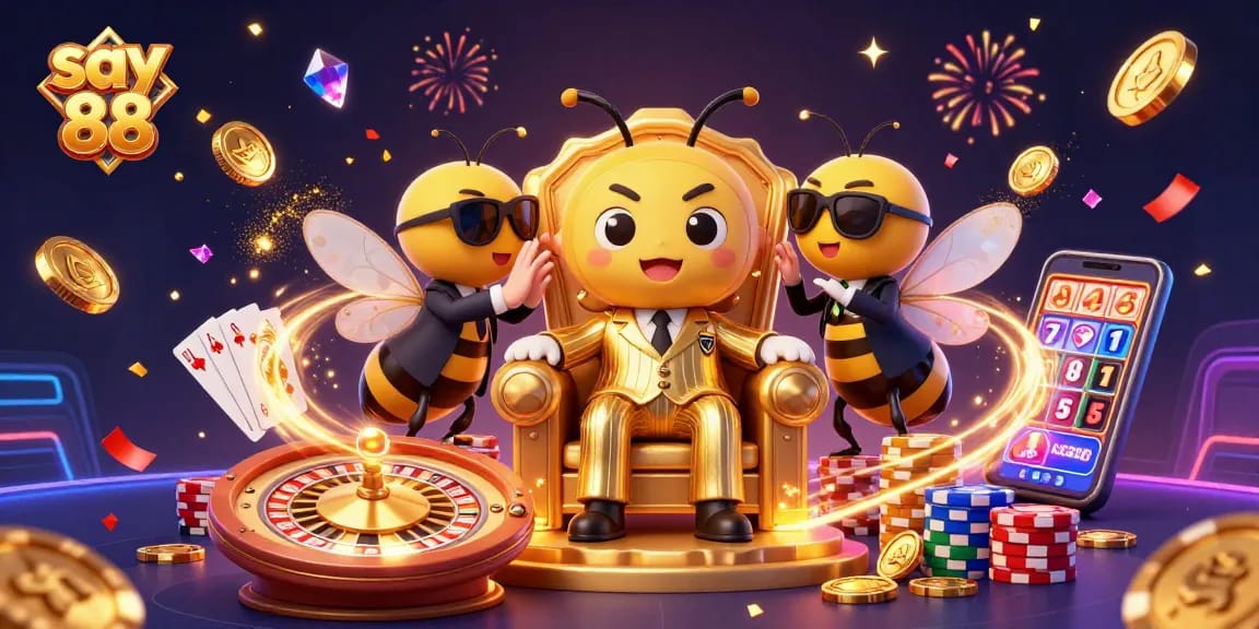 Experience the thrill of say 88 at the casino with animated characters and exciting gaming elements.
