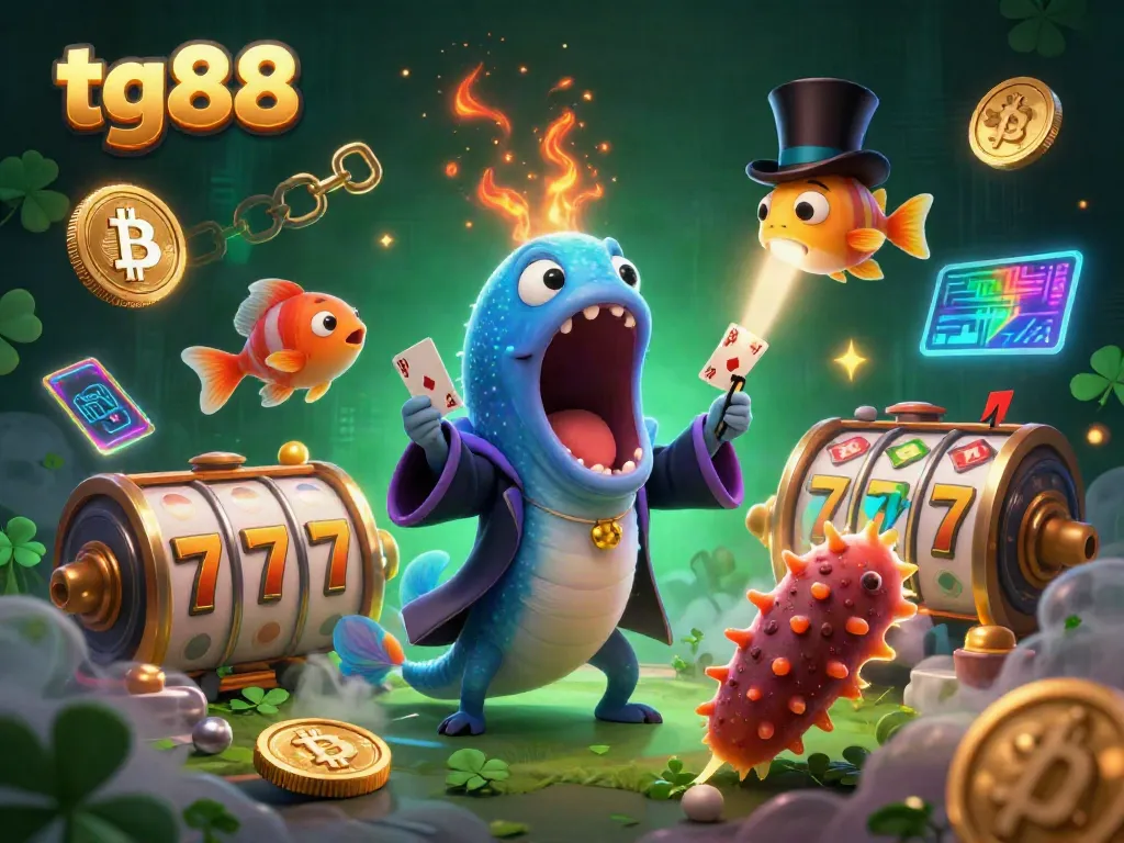 Experience thrilling gaming action at tg88 with unique underwater characters performing magical tricks.