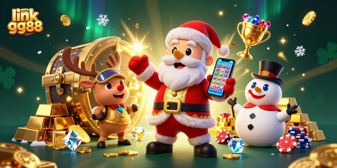 Experience thrilling wins with the link gg88 as Santa plays jackpot slots in a magical casino.