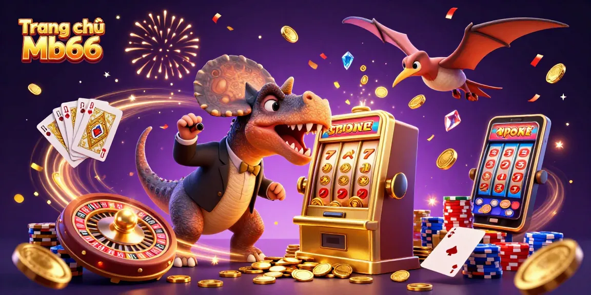 Experience the excitement of Trang chủ Mb66 as a dinosaur scores a jackpot from a golden slot!