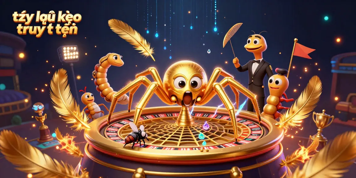 Experience tỷ lệ kèo trực tuyến with a playful spider and dynamic sports elements in this illustration.