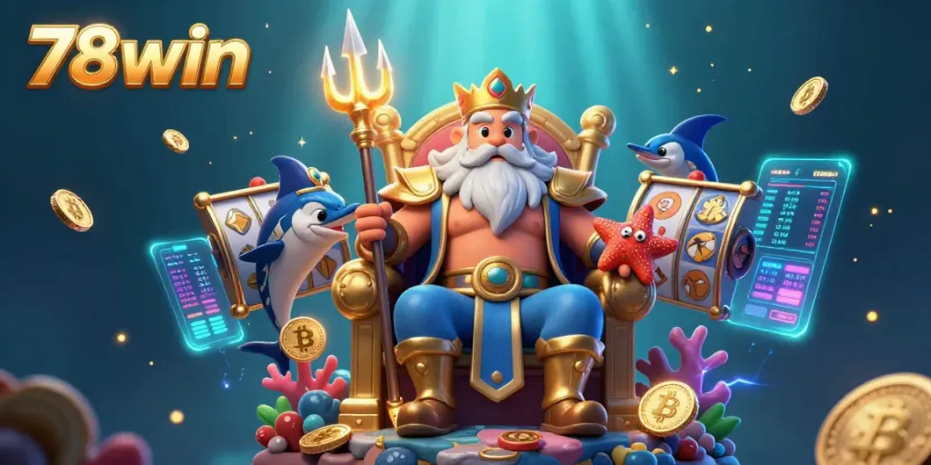 Engage with thrilling slot adventures at 78win featuring Neptune, samurai, and vibrant crypto elements.
