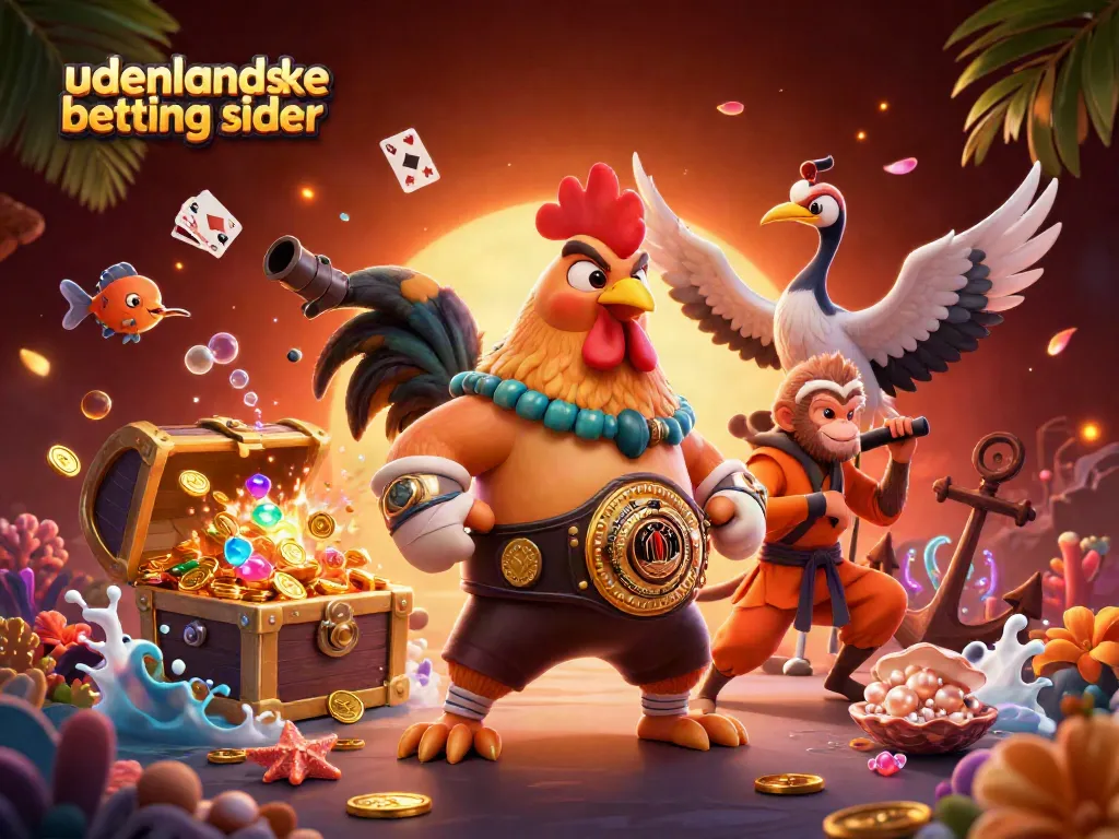 Bet responsibly using udenlandske betting sider with this vibrant 3D digital illustration.
