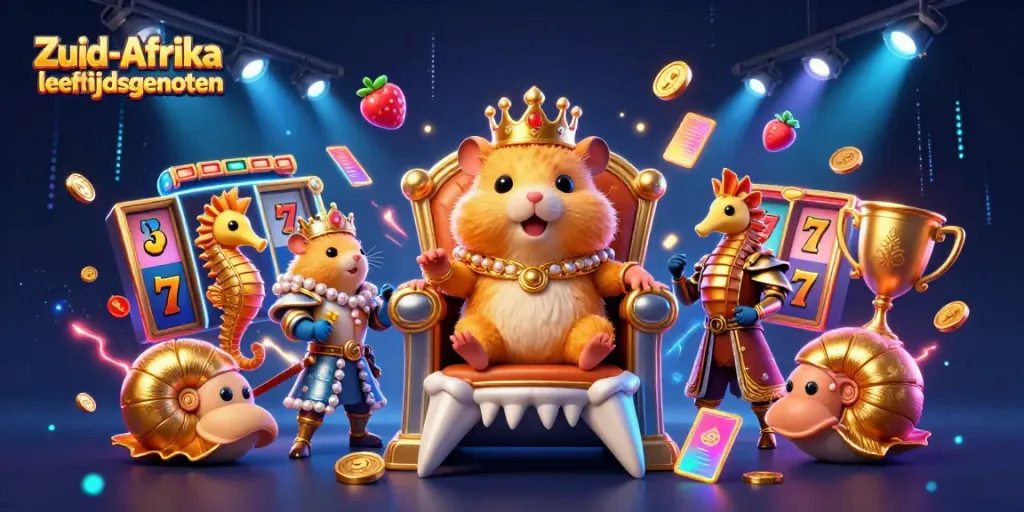 Zuid-Afrika met leeftijdsgenoten casino thema met hamster koning en gokelementen