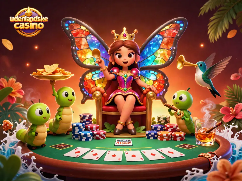 Experience the vibrant world of udenlandske casino with dynamic characters and poker elements in stunning detail.