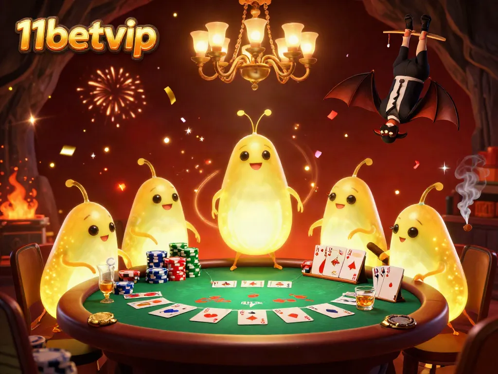Experience the vibrant 11betvip cave casino illuminated by glowworms, featuring lively poker action.