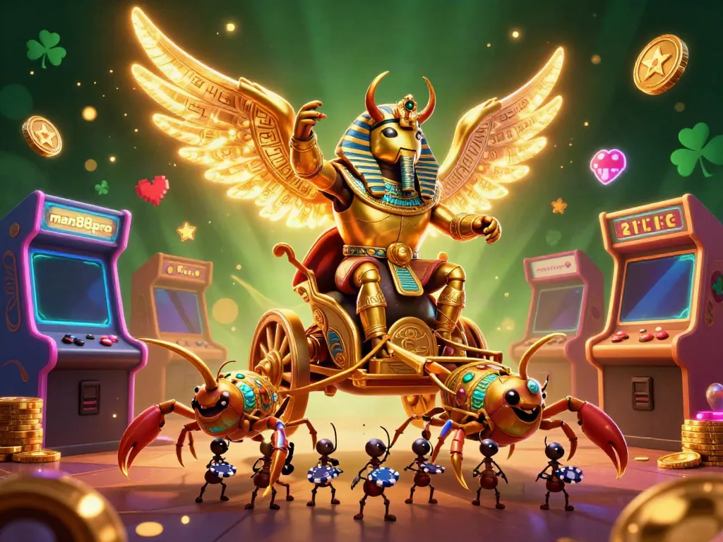 Experience the thrill of man88pro's vibrant gaming scene with jackpot visuals and dynamic characters.
