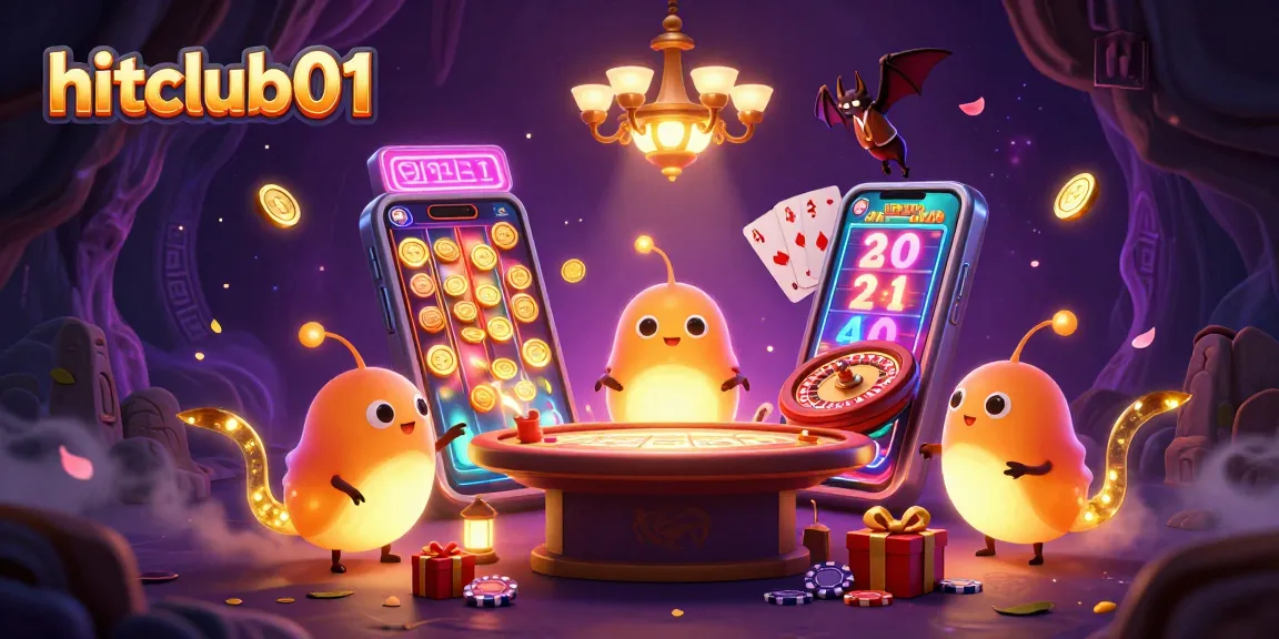 Join hitclub01 for thrilling gaming experiences illuminated by glowworms in an exciting casino scene.