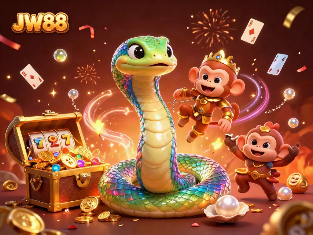 Engage in thrilling gaming experiences at JW88, featuring vibrant slots and colorful characters.