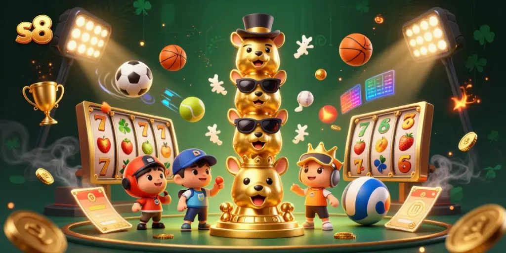 Experience thrilling slots and sports betting with s8 in a vibrant casino scene.