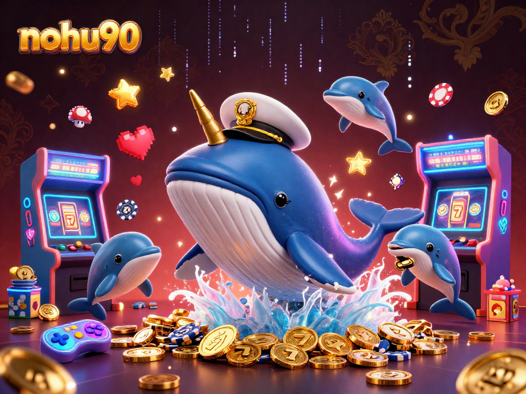 Nohu90 engages players with big wins in a vibrant 3D cartoon casino scene.