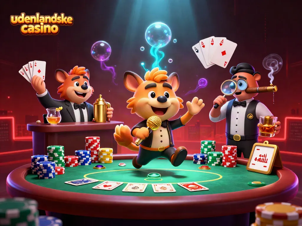 Hyenas showcase a lively udenlandske casino scene featuring comedy and gaming elements.