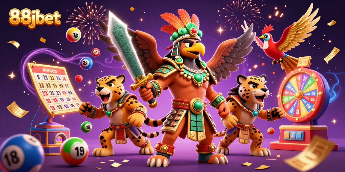 Engage in exciting games at 88jbet with vibrant lottery balls and captivating casino elements.