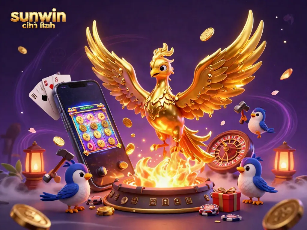 Spin vibrant slots with sunwin chính hãng as molten phoenix delivers gold coins in a lavish casino