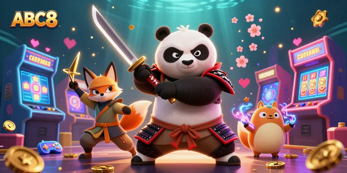 Engage with thrilling games at ABC8 with our vibrant casino scene featuring action-packed characters and game elements.