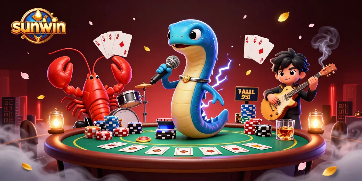 Engage with sunwin in an electrifying underwater casino scene featuring vibrant DJ performances.
