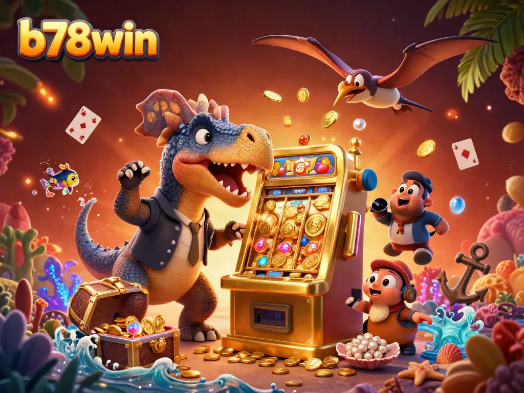 Engage with b78win's action-packed casino scene featuring jackpot wins and vibrant gameplay