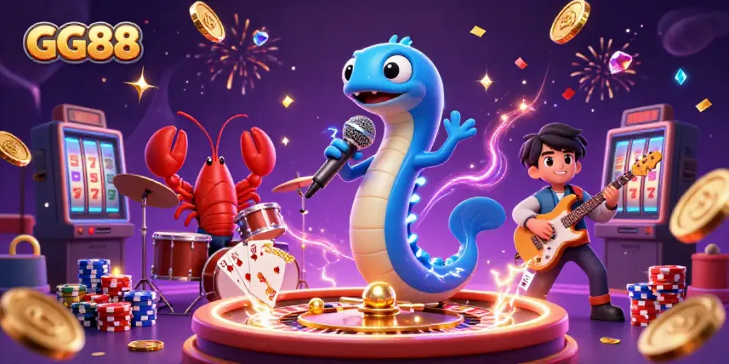 Experience the excitement of GG88 through vibrant 3D casino characters and dynamic gambling elements.