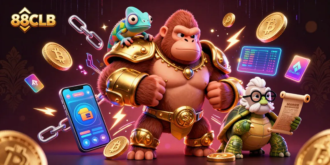 Experience thrilling gameplay at 88CLB with vibrant characters and crypto elements in action.