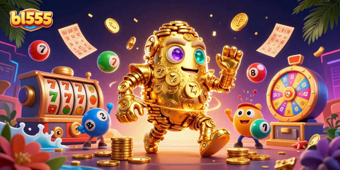 Engage with the thrilling world of bl555 featuring a golden golem and vibrant game elements.
