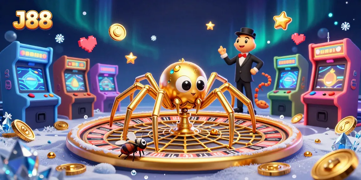Place bets and spin the roulette wheel with J88's animated characters in this vibrant casino scene.
