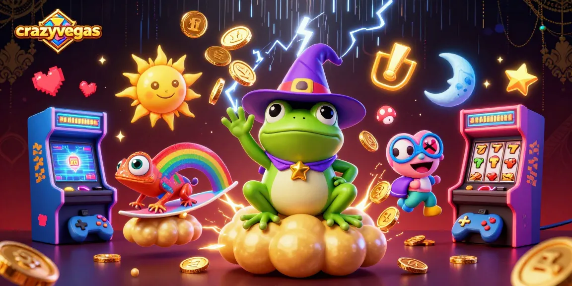 Catch exciting wins at crazyvegas with spinning slots and dazzling coin storms from this vibrant 3D scene.